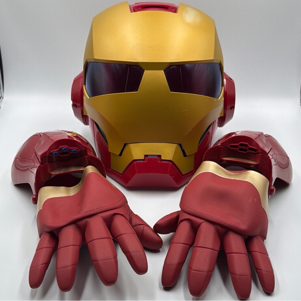 Marvel Gold and Red Action Figure Helmet and Gloves